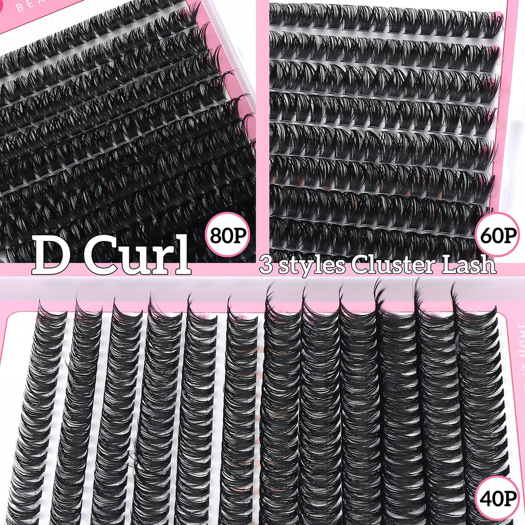 Lashes Clusters Kit 1846Pcs Bulk Packs Volume False Eyelash Extensions D Curl Wispy Individual Eyelashes, Volume Studio Effect, Wholesale Large Pack with Glue&Seal|Tweezers|Removers|Cleanser