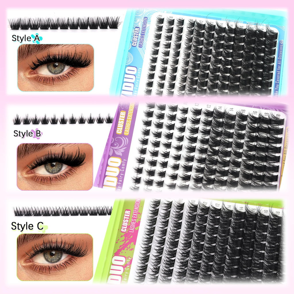 Lashes Clusters Kit 1846Pcs Bulk Packs Volume False Eyelash Extensions D Curl Wispy Individual Eyelashes, Volume Studio Effect, Wholesale Large Pack with Glue&Seal|Tweezers|Removers|Cleanser