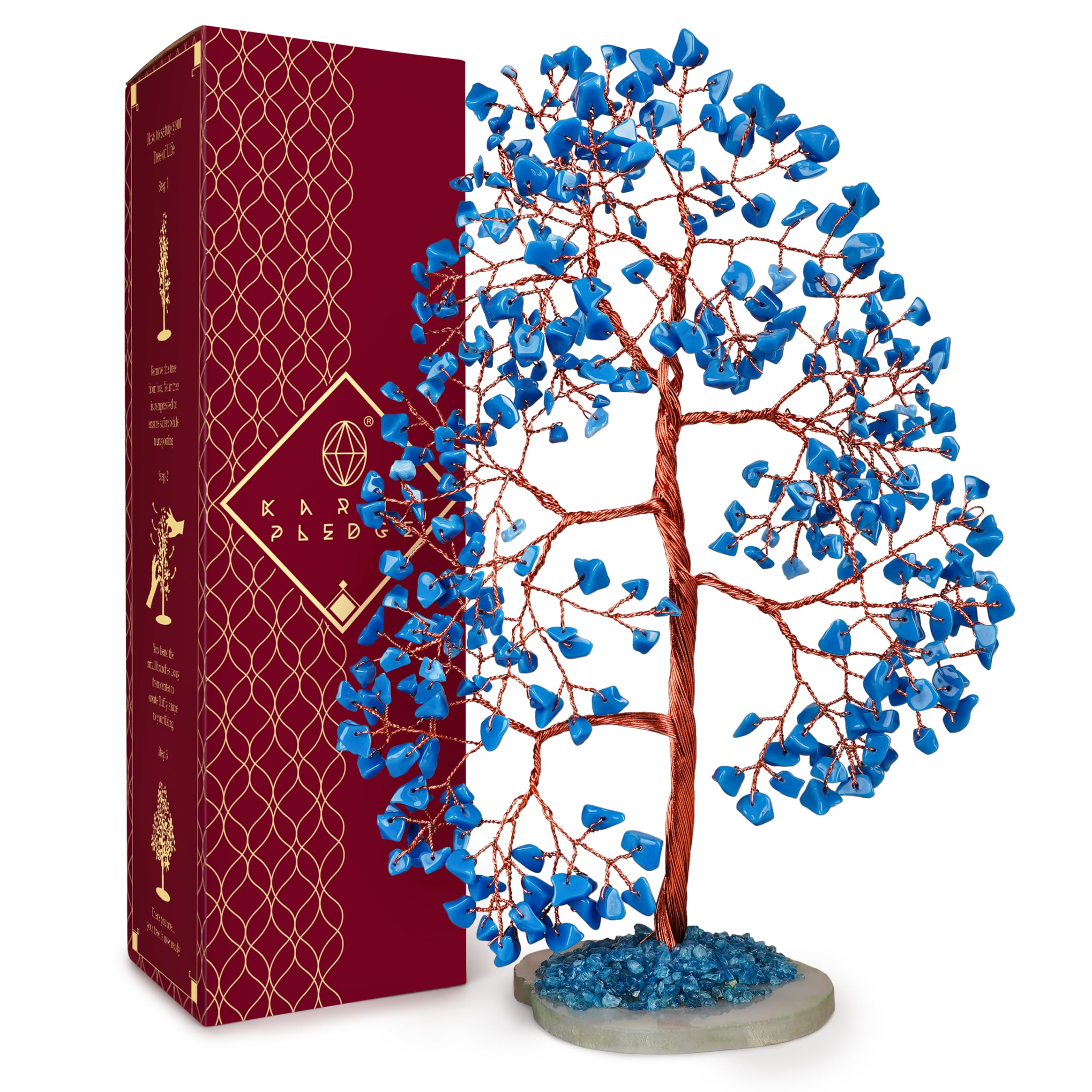 Crystal Tree of Life 7 Chakra Healing Crystals Trees for Home Decor, Office Desk Decor, Boho Decor, Handmade Bonsai Trees for Positive Energy, Money, Good Luck Birthday Gifts for Women, Mom