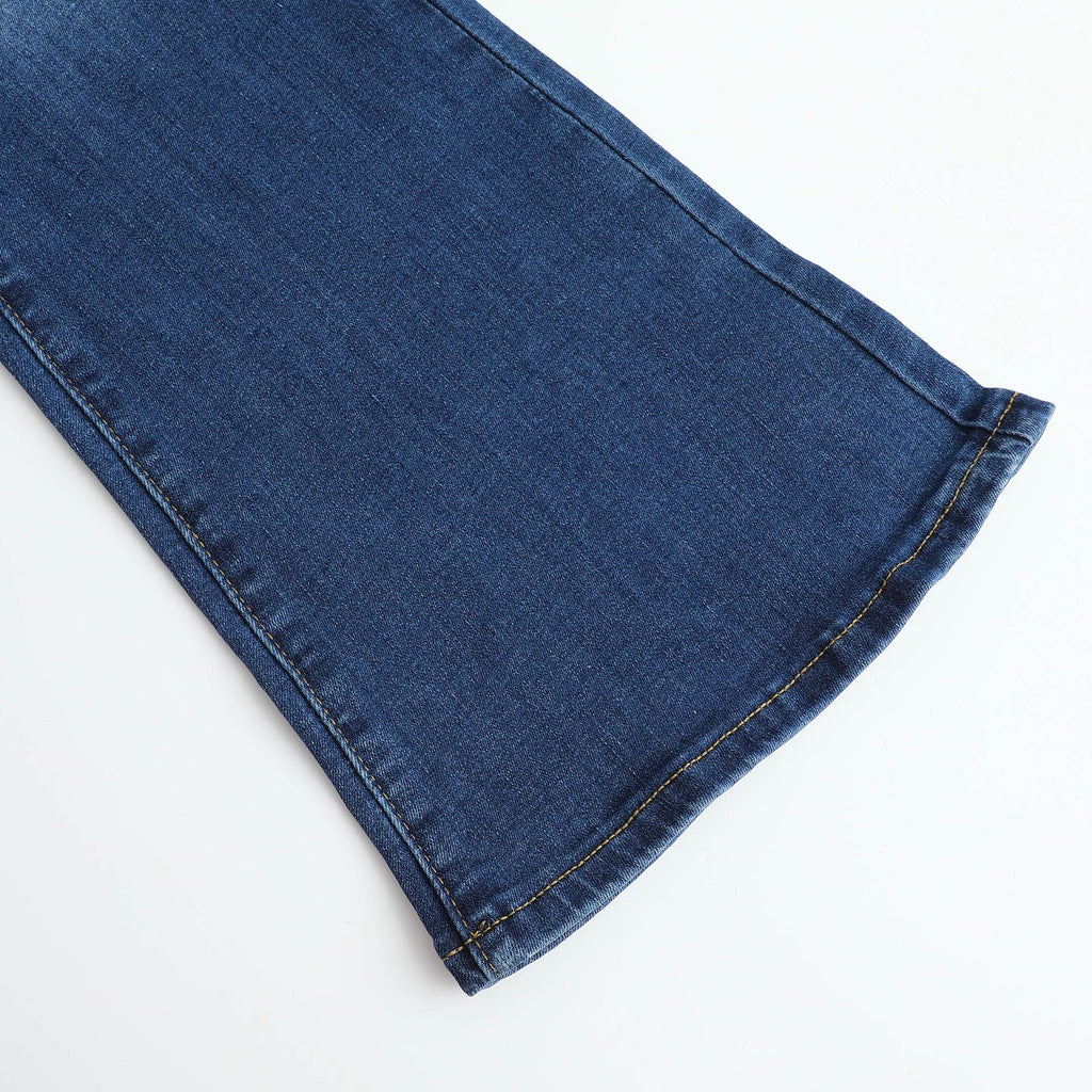 THUNDER STAR Womens Stretchy Mid Rise Flare Jeans Distressed Denim Bell Bottom Pants