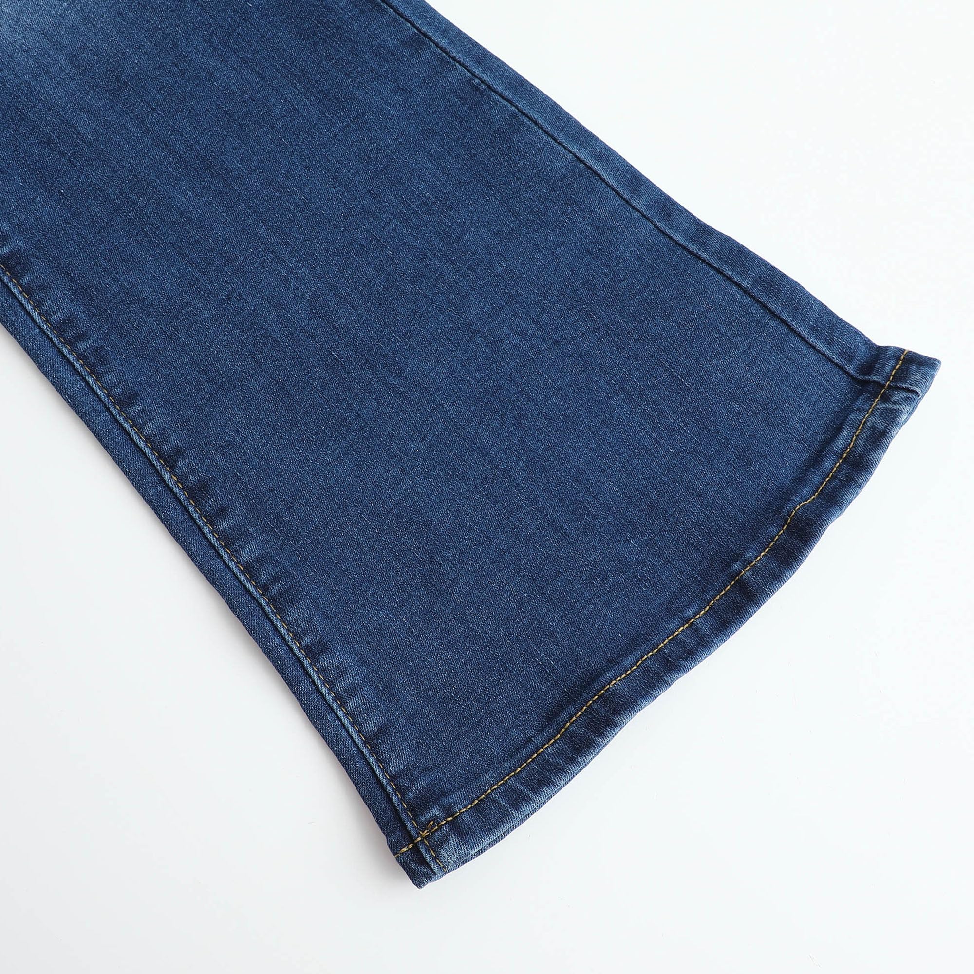 THUNDER STAR Womens Stretchy Mid Rise Flare Jeans Distressed Denim Bell Bottom Pants