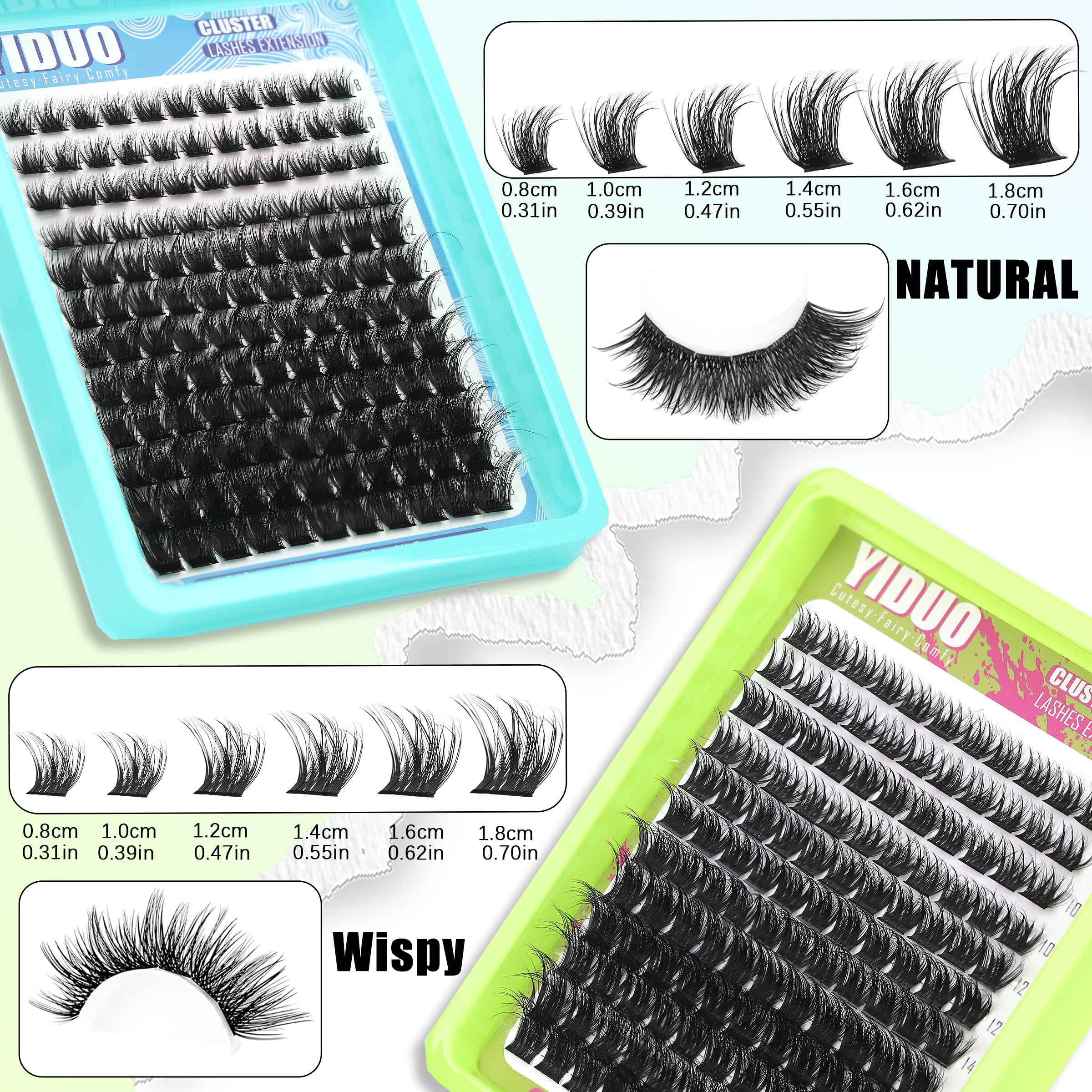 Lashes Clusters Kit 1846Pcs Bulk Packs Volume False Eyelash Extensions D Curl Wispy Individual Eyelashes, Volume Studio Effect, Wholesale Large Pack with Glue&Seal|Tweezers|Removers|Cleanser
