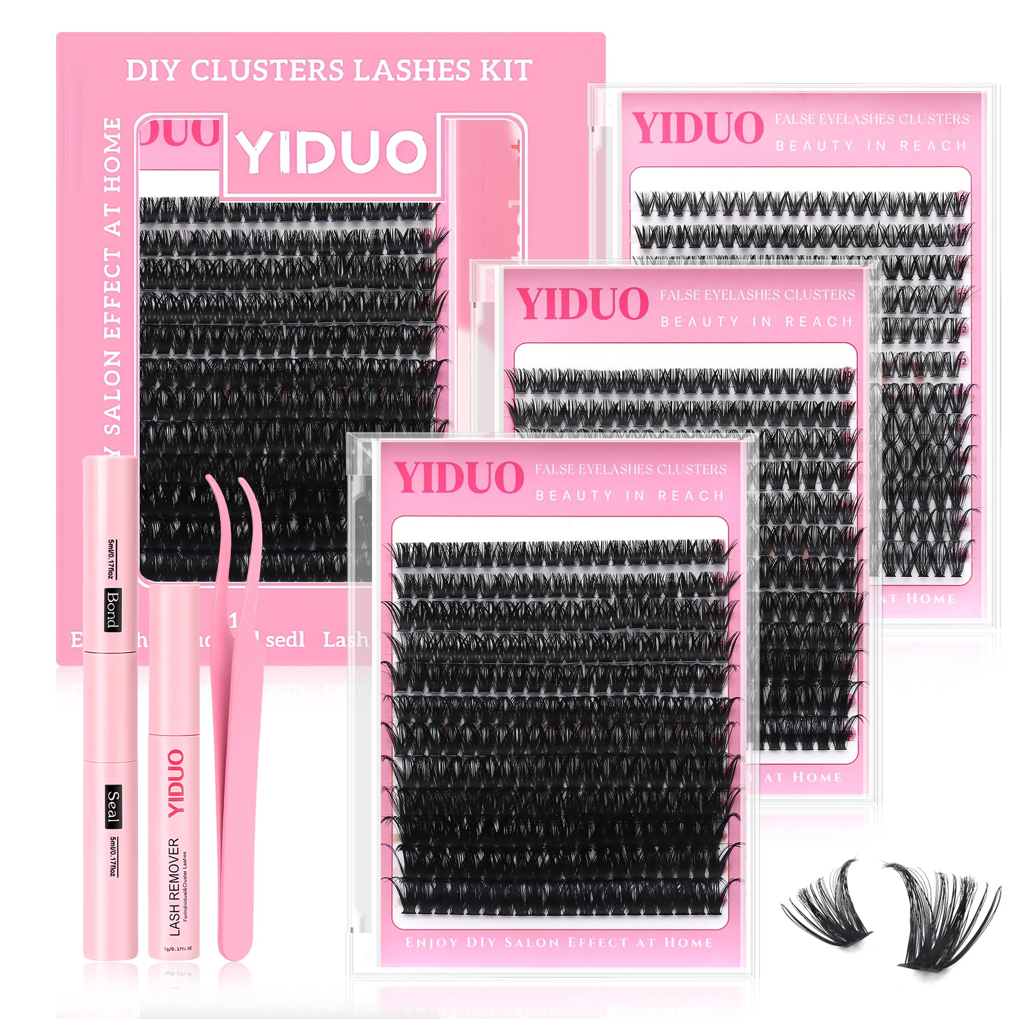 Lashes Clusters Kit 1846Pcs Bulk Packs Volume False Eyelash Extensions D Curl Wispy Individual Eyelashes, Volume Studio Effect, Wholesale Large Pack with Glue&Seal|Tweezers|Removers|Cleanser