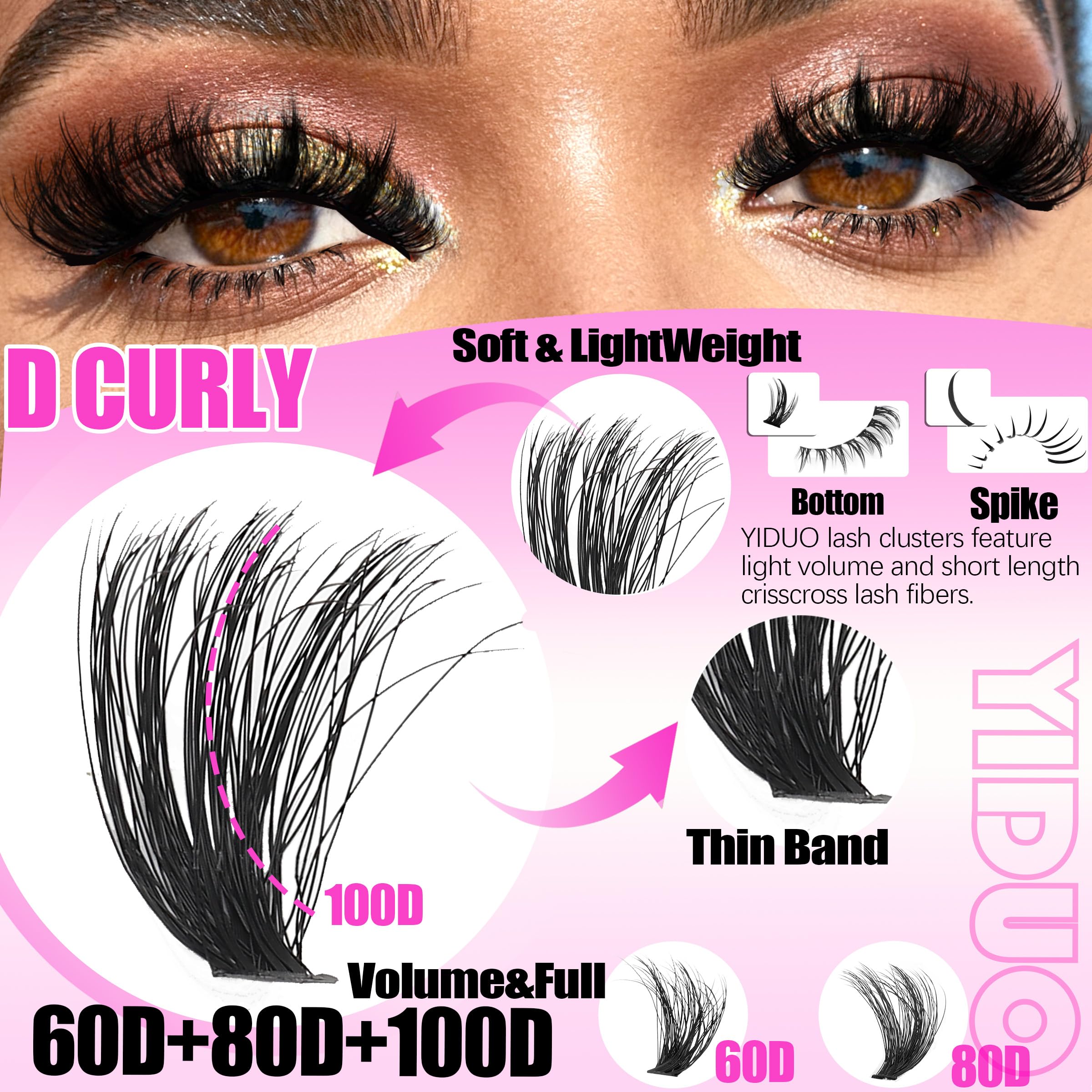 Lashes Clusters Kit 1846Pcs Bulk Packs Volume False Eyelash Extensions D Curl Wispy Individual Eyelashes, Volume Studio Effect, Wholesale Large Pack with Glue&Seal|Tweezers|Removers|Cleanser