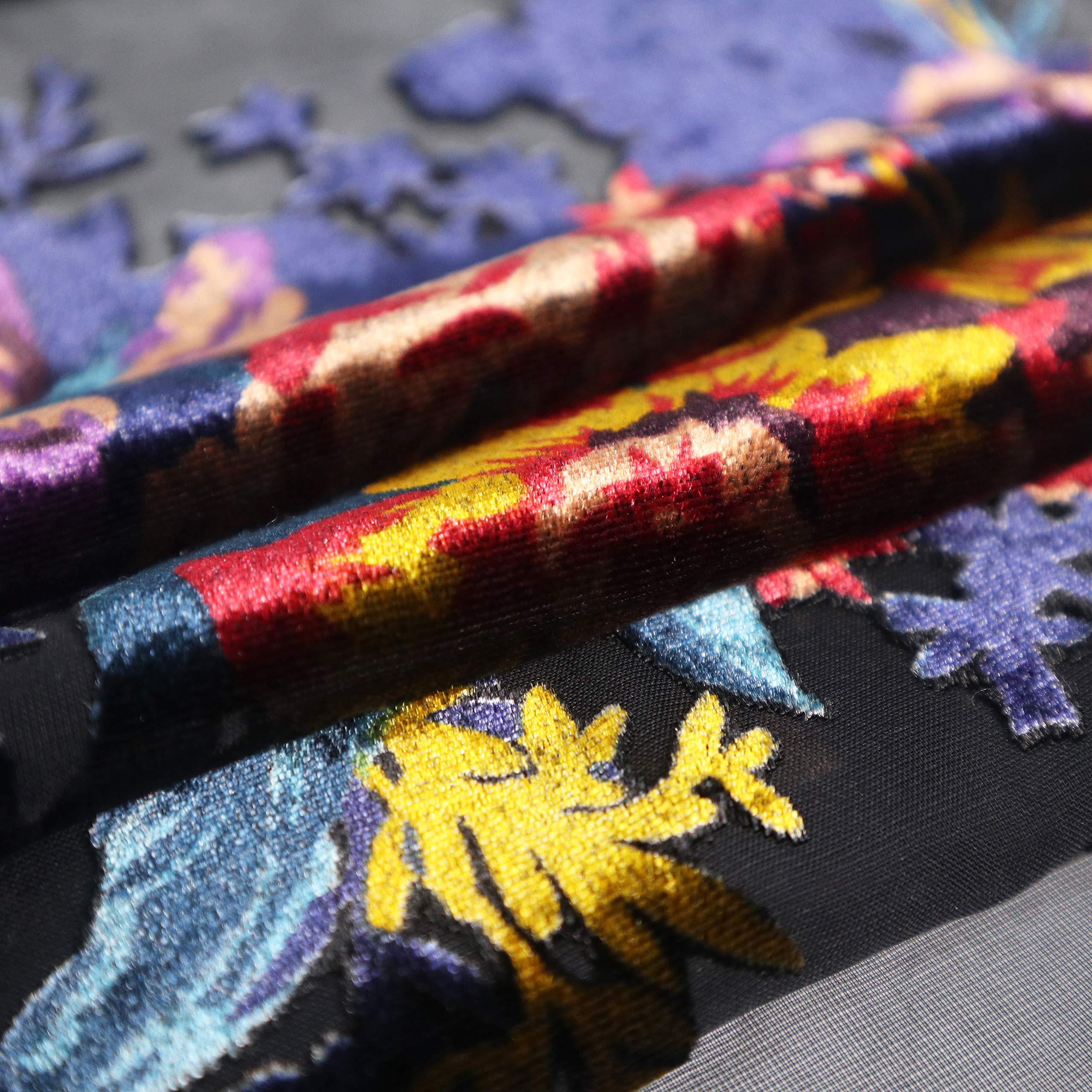 Women's Burnout Velvet Kimono Long Cardigan Cover Up Casual Outfit