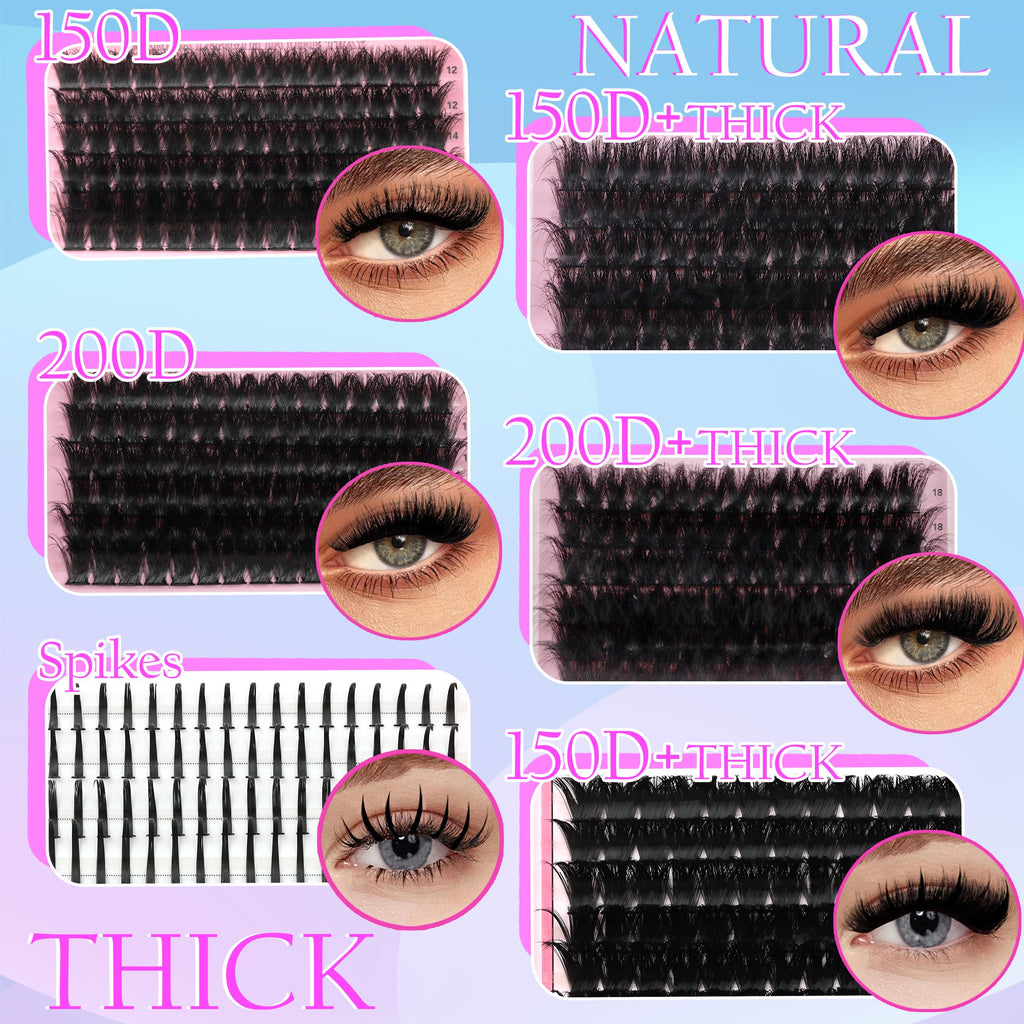 Lashes Clusters Kit 1846Pcs Bulk Packs Volume False Eyelash Extensions D Curl Wispy Individual Eyelashes, Volume Studio Effect, Wholesale Large Pack with Glue&Seal|Tweezers|Removers|Cleanser