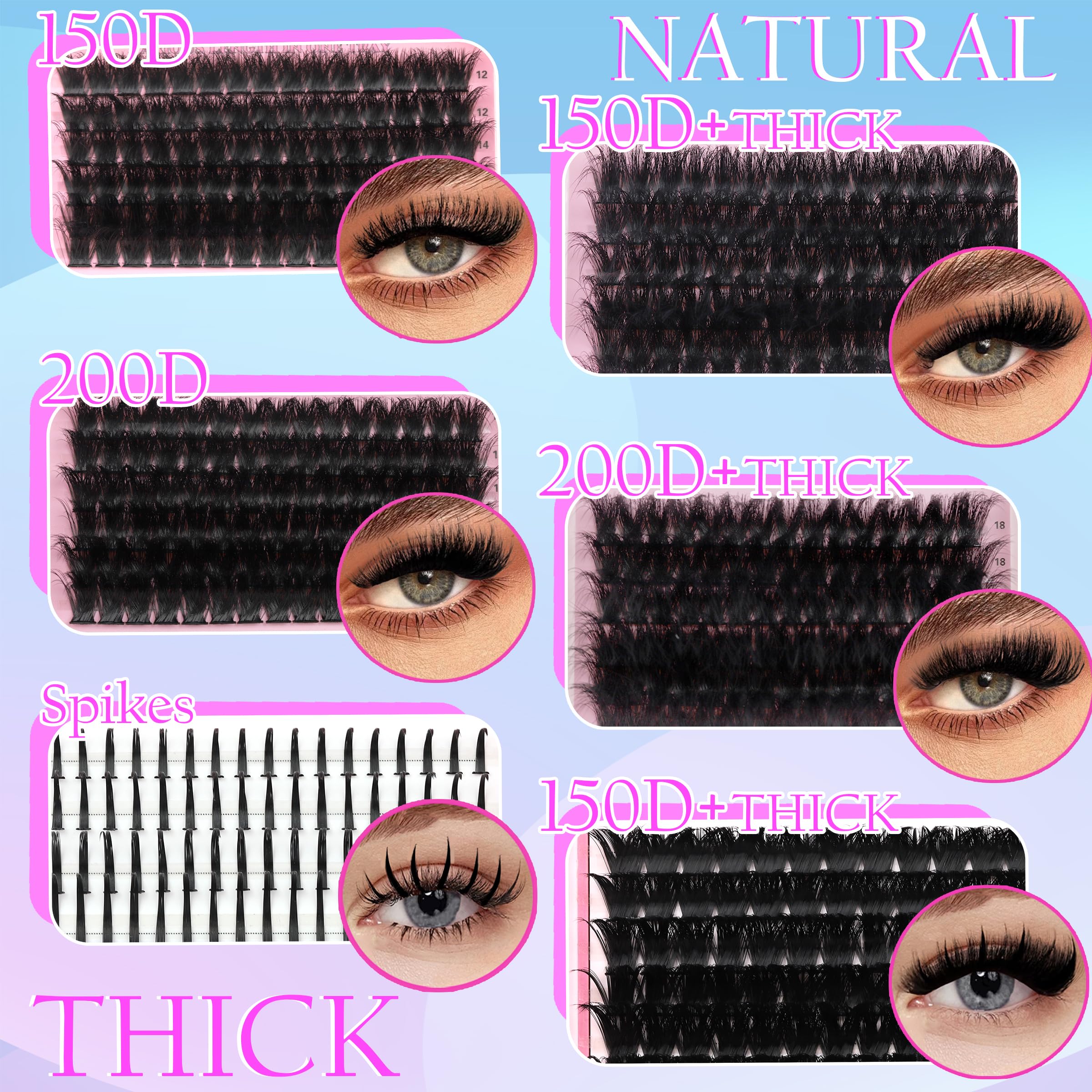 Lashes Clusters Kit 1846Pcs Bulk Packs Volume False Eyelash Extensions D Curl Wispy Individual Eyelashes, Volume Studio Effect, Wholesale Large Pack with Glue&Seal|Tweezers|Removers|Cleanser