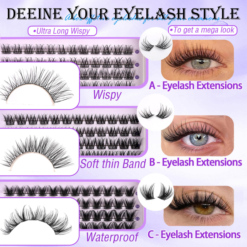 Lashes Clusters Kit 1846Pcs Bulk Packs Volume False Eyelash Extensions D Curl Wispy Individual Eyelashes, Volume Studio Effect, Wholesale Large Pack with Glue&Seal|Tweezers|Removers|Cleanser