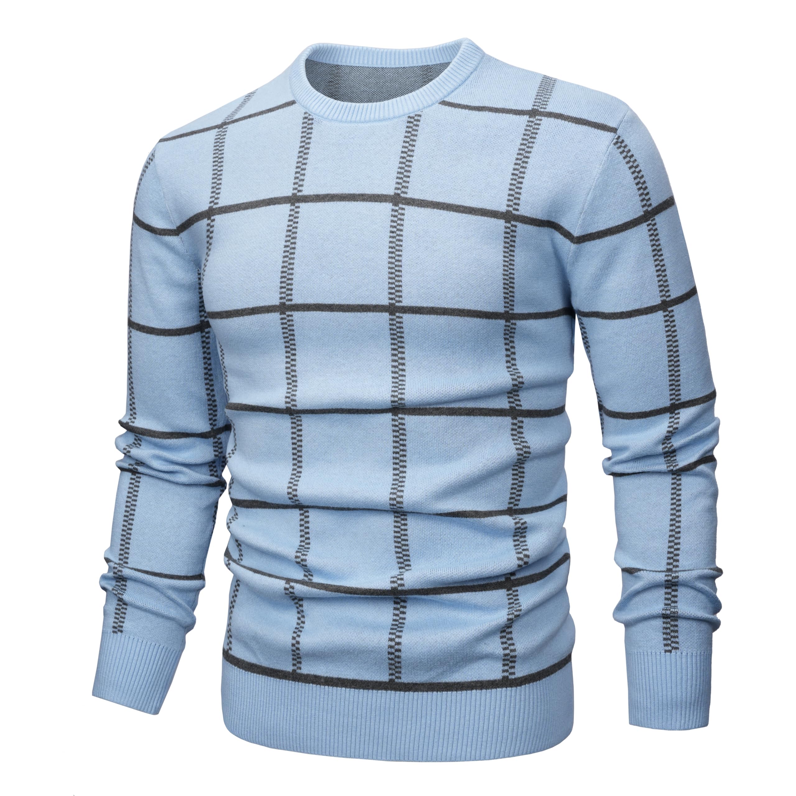 MAGNIVIT Men's Basic Designed Knitted Sweaters Cotton Soft Crewneck Fall Winter Sweaters