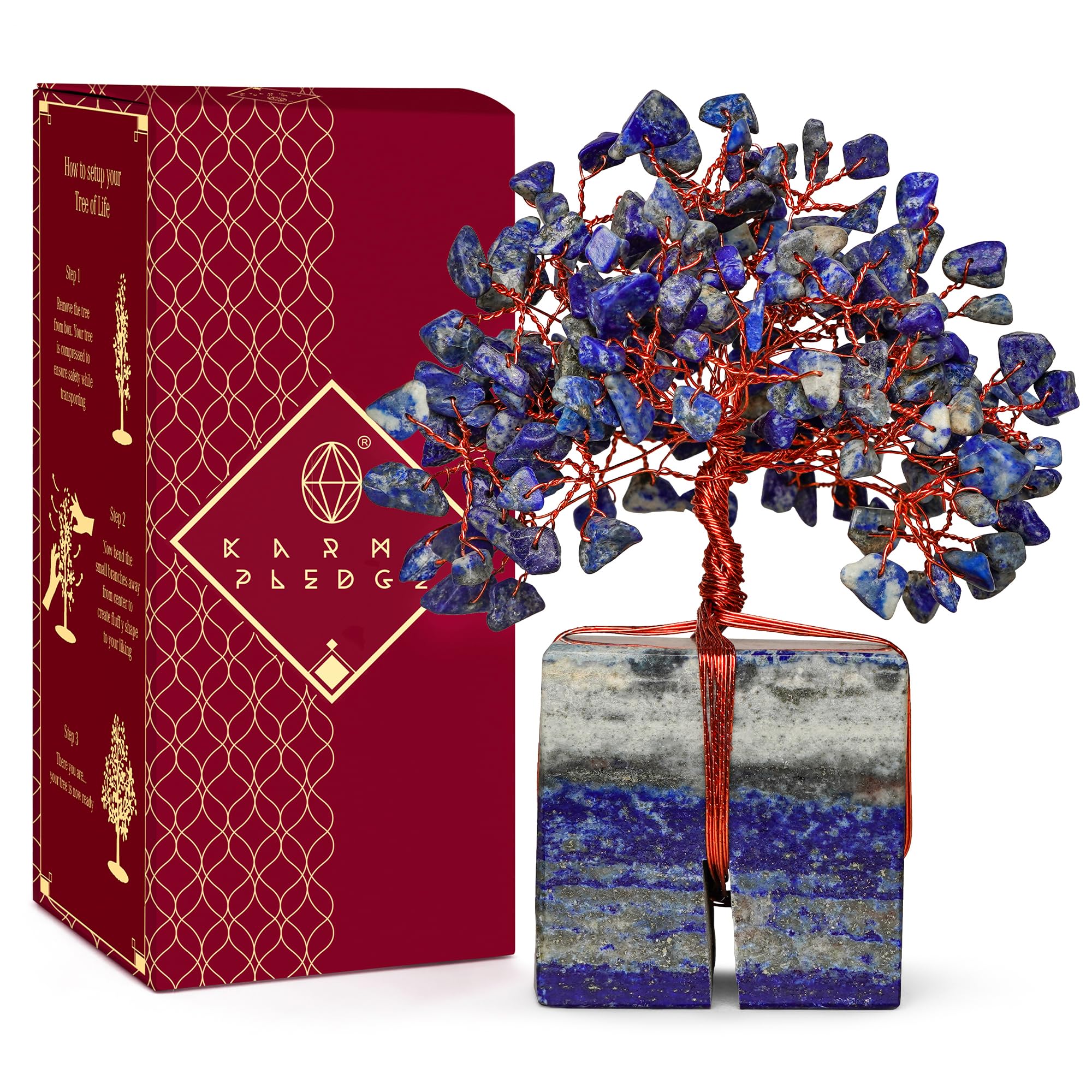 Crystal Tree of Life 7 Chakra Healing Crystals Trees for Home Decor, Office Desk Decor, Boho Decor, Handmade Bonsai Trees for Positive Energy, Money, Good Luck Birthday Gifts for Women, Mom