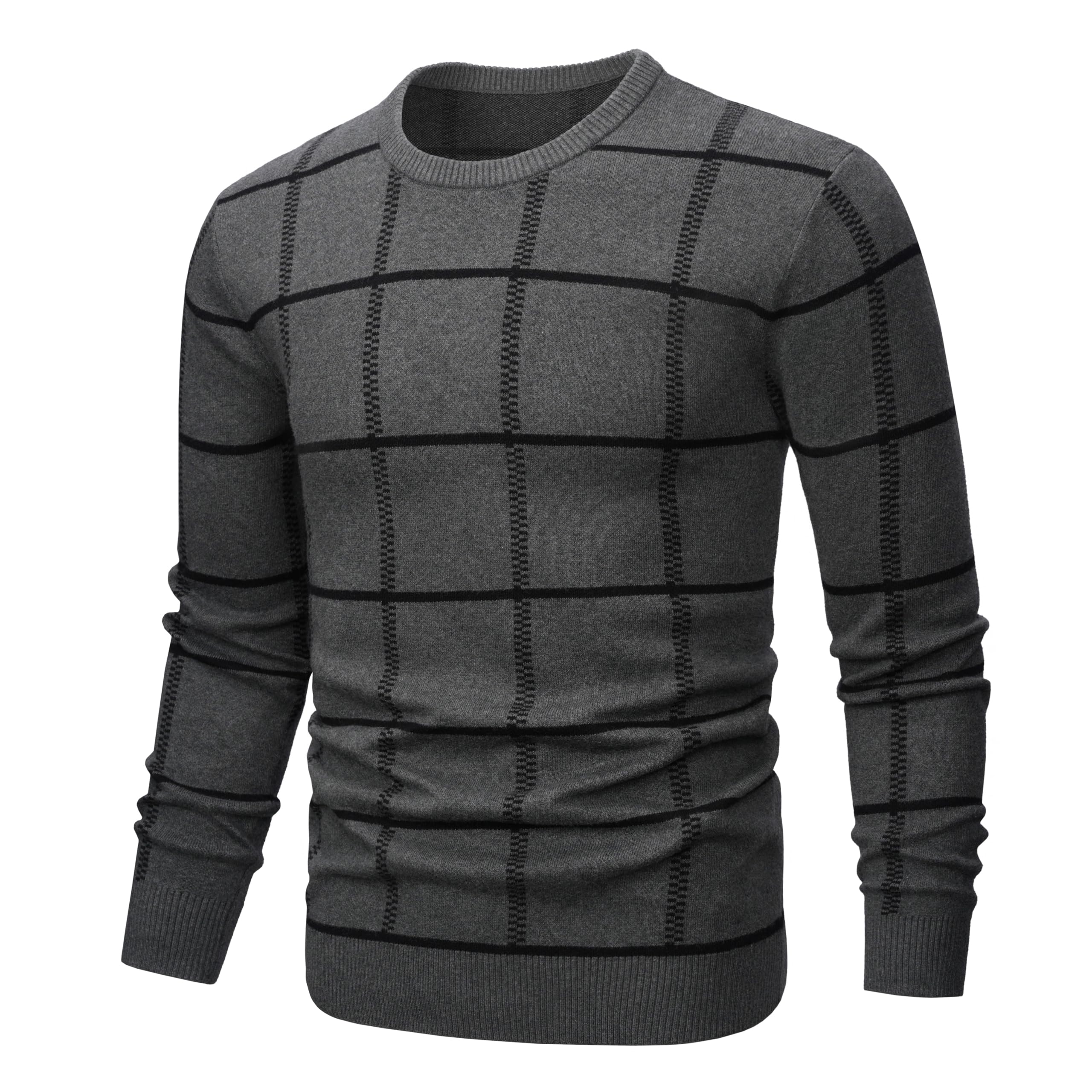 MAGNIVIT Men's Basic Designed Knitted Sweaters Cotton Soft Crewneck Fall Winter Sweaters