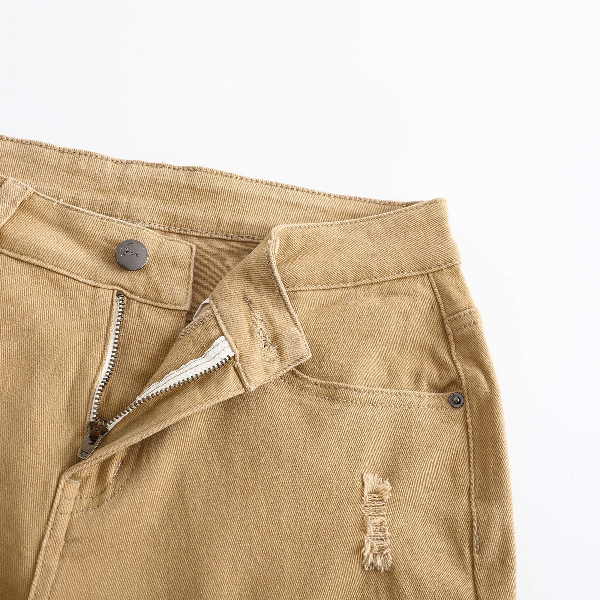 THUNDER STAR Womens Stretchy Mid Rise Flare Jeans Distressed Denim Bell Bottom Pants